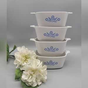 Vintage Corning Ware Petite Pan Set of 4: Cornflower Blue P-43-B Casserole Dish